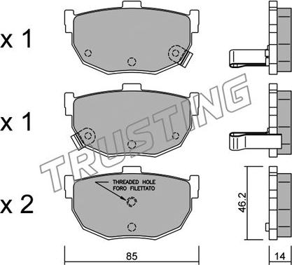 Trusting 371.1 - Комплект спирачно феродо, дискови спирачки vvparts.bg