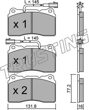 Trusting 297.0 - Комплект спирачно феродо, дискови спирачки vvparts.bg