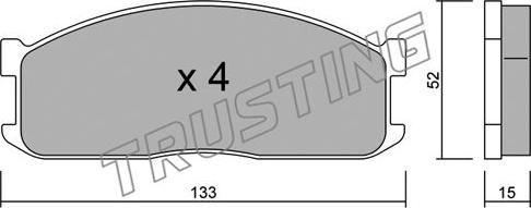 Trusting 241.0 - Комплект спирачно феродо, дискови спирачки vvparts.bg