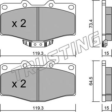 HELLA T1251 - Комплект спирачно феродо, дискови спирачки vvparts.bg