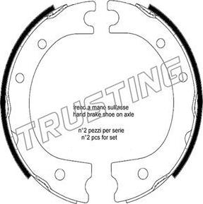 Trusting 253.704 - Комплект спирачна челюст, ръчна спирачка vvparts.bg