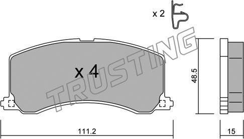 Trusting 257.0 - Комплект спирачно феродо, дискови спирачки vvparts.bg