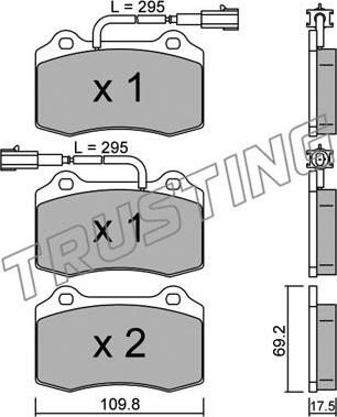 Trusting 260.0 - Комплект спирачно феродо, дискови спирачки vvparts.bg