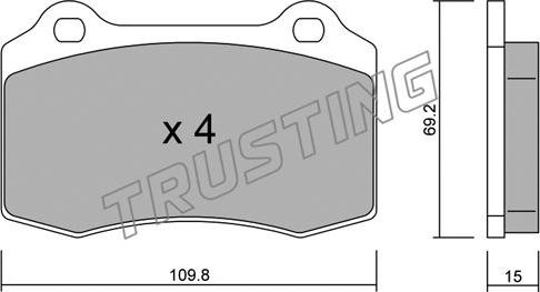 Trusting 260.2 - Комплект спирачно феродо, дискови спирачки vvparts.bg