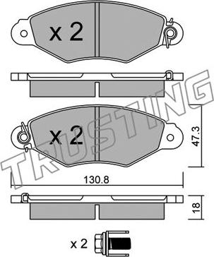 Trusting 262.0 - Комплект спирачно феродо, дискови спирачки vvparts.bg