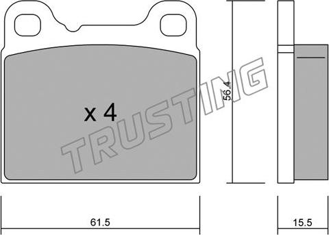 Trusting 209.0 - Комплект спирачно феродо, дискови спирачки vvparts.bg