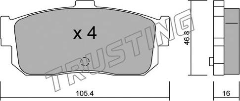 Trusting 200.0 - Комплект спирачно феродо, дискови спирачки vvparts.bg