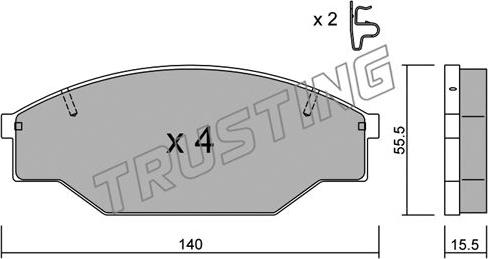 Trusting 236.0 - Комплект спирачно феродо, дискови спирачки vvparts.bg