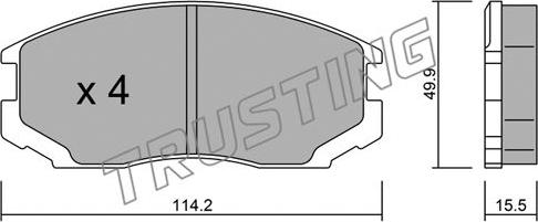 Trusting 230.0 - Комплект спирачно феродо, дискови спирачки vvparts.bg