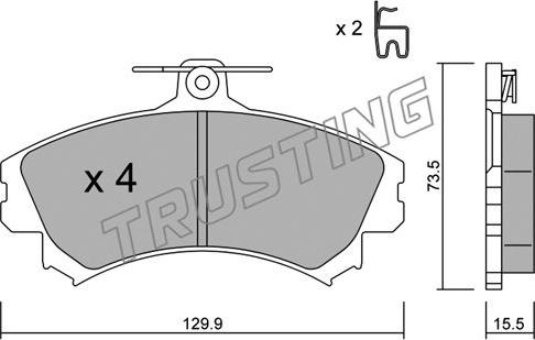 Trusting 225.0 - Комплект спирачно феродо, дискови спирачки vvparts.bg