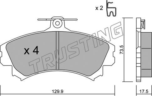 Trusting 225.1 - Комплект спирачно феродо, дискови спирачки vvparts.bg