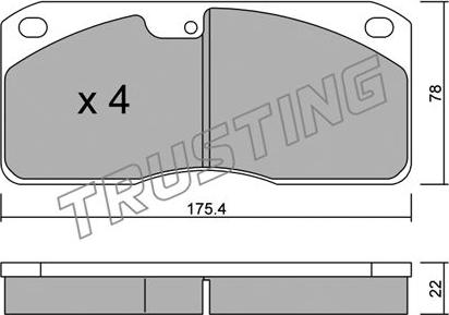 Trusting 279.0 - Комплект спирачно феродо, дискови спирачки vvparts.bg