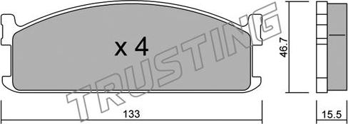 Trusting 274.0 - Комплект спирачно феродо, дискови спирачки vvparts.bg