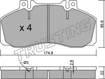 Trusting 276.0 - Комплект спирачно феродо, дискови спирачки vvparts.bg