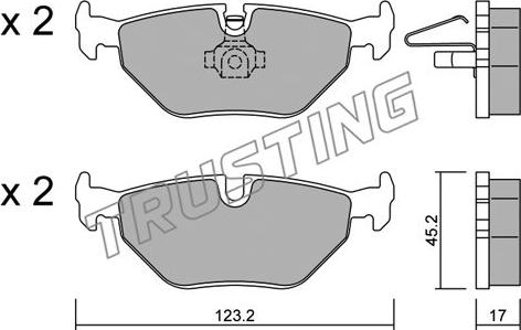 Trusting 270.0 - Комплект спирачно феродо, дискови спирачки vvparts.bg