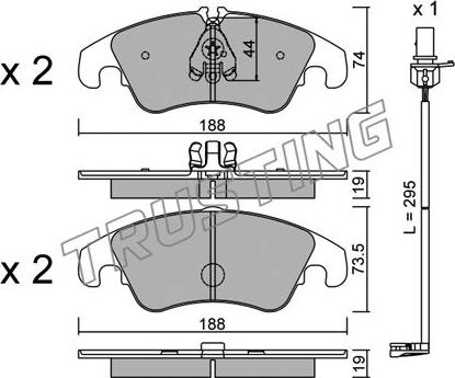 Trusting 791.0W - Комплект спирачно феродо, дискови спирачки vvparts.bg