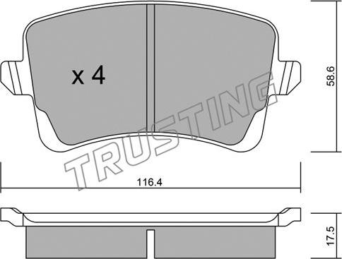 Trusting 792.0 - Комплект спирачно феродо, дискови спирачки vvparts.bg