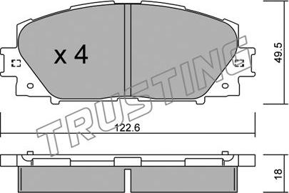 Trusting 761.0 - Комплект спирачно феродо, дискови спирачки vvparts.bg