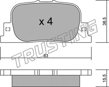 Trusting 768.0 - Комплект спирачно феродо, дискови спирачки vvparts.bg