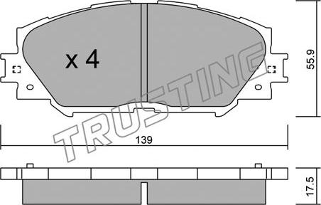 Trusting 763.0 - Комплект спирачно феродо, дискови спирачки vvparts.bg