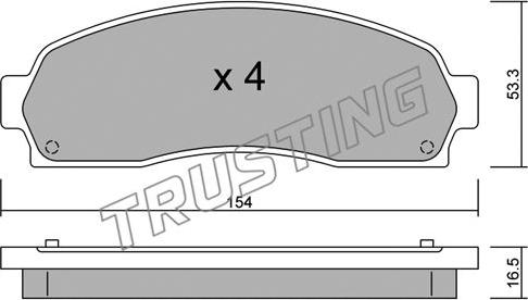 Trusting 701.0 - Комплект спирачно феродо, дискови спирачки vvparts.bg
