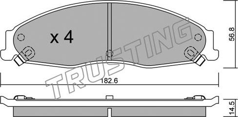 Trusting 714.0 - Комплект спирачно феродо, дискови спирачки vvparts.bg