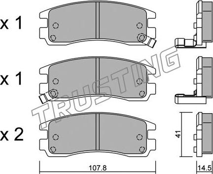 Trusting 713.0 - Комплект спирачно феродо, дискови спирачки vvparts.bg