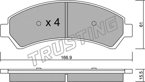 Trusting 737.0 - Комплект спирачно феродо, дискови спирачки vvparts.bg