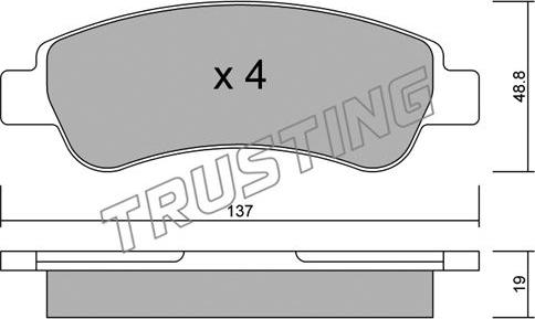 Trusting 726.0 - Комплект спирачно феродо, дискови спирачки vvparts.bg