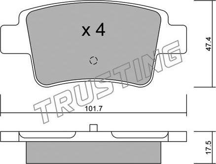 Trusting 721.0 - Комплект спирачно феродо, дискови спирачки vvparts.bg