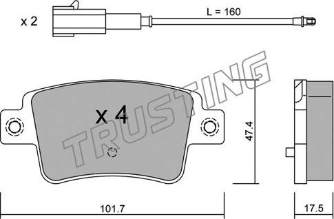 Trusting 721.1 - Комплект спирачно феродо, дискови спирачки vvparts.bg