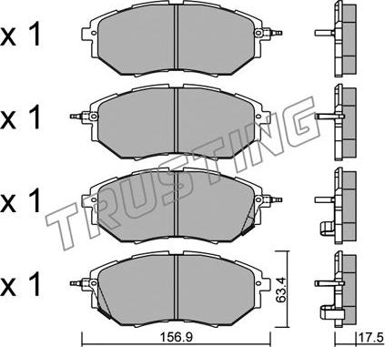 Trusting 779.0 - Комплект спирачно феродо, дискови спирачки vvparts.bg