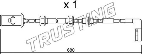 Trusting SU.093 - Предупредителен контактен сензор, износване на накладките vvparts.bg