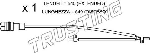 Trusting SU.262 - Предупредителен контактен сензор, износване на накладките vvparts.bg