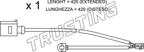 Trusting SU.217 - Предупредителен контактен сензор, износване на накладките vvparts.bg