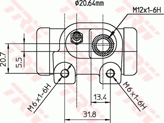 TRW BWF126 - Спирачно цилиндърче на колелото vvparts.bg