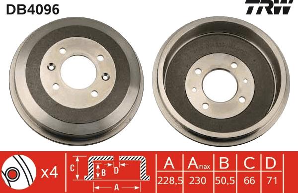 TRW DB4096 - Спирачен барабан vvparts.bg