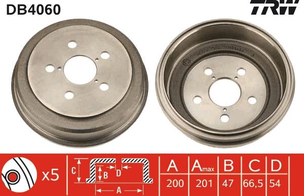 TRW DB4060 - Спирачен барабан vvparts.bg