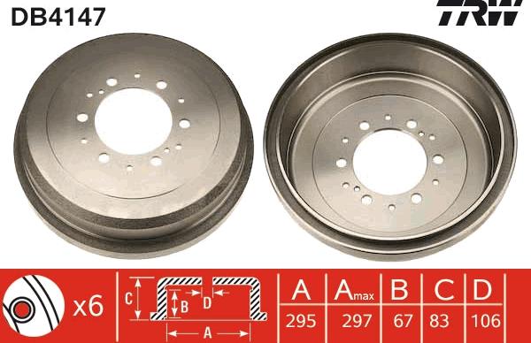 TRW DB4147 - Спирачен барабан vvparts.bg