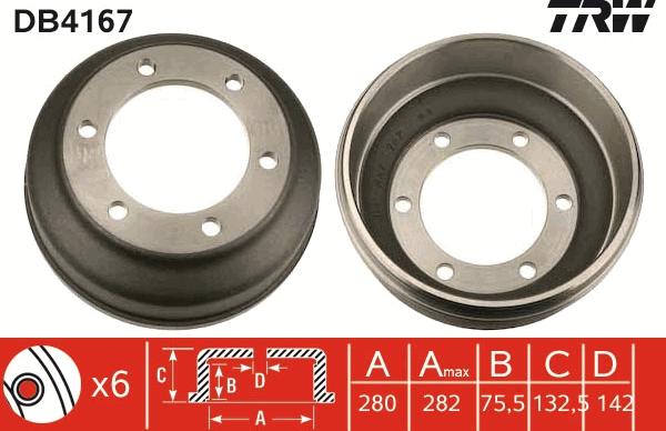 TRW DB4167 - Спирачен барабан vvparts.bg