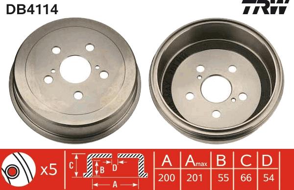 TRW DB4114 - Спирачен барабан vvparts.bg