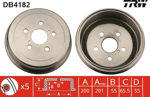 TRW DB4182 - Спирачен барабан vvparts.bg