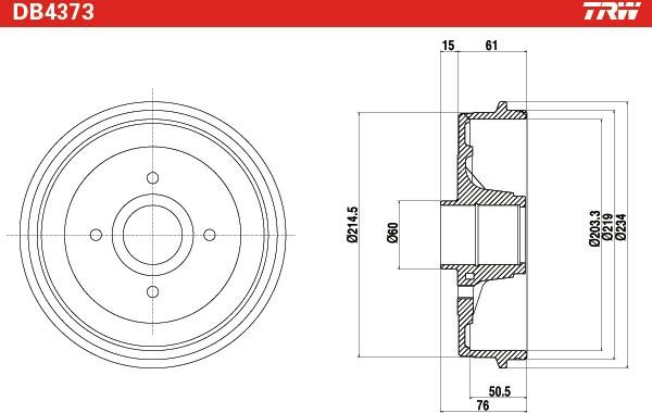 TRW DB4373 - Спирачен барабан vvparts.bg