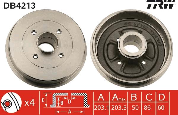 TRW DB4213 - Спирачен барабан vvparts.bg