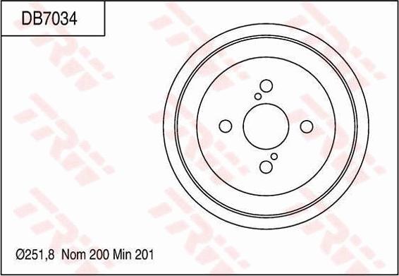 TRW DB7034 - Спирачен барабан vvparts.bg