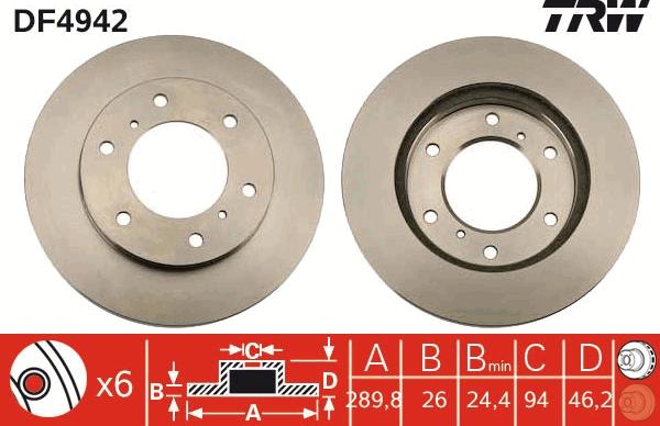 TRW DF4942 - Спирачен диск vvparts.bg