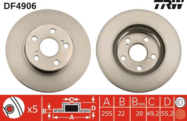 TRW DF4906 - Спирачен диск vvparts.bg