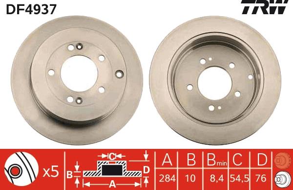 TRW DF4937 - Спирачен диск vvparts.bg