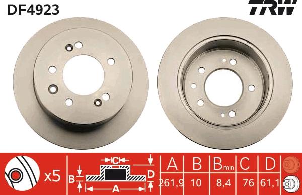 TRW DF4923 - Спирачен диск vvparts.bg