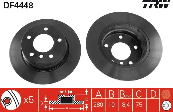 TRW DF4448 - Спирачен диск vvparts.bg